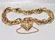 9ct Gold On Sterling Silver Ladies Fancy Link Victorian Design Bracelet