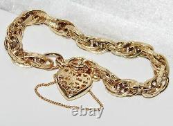 9ct Gold on Sterling Silver Ladies Fancy Link Victorian Design Bracelet