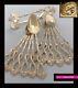 Antique 1880s French All Sterling Silver Vermeil 18k Gold Coffee Spoons Set 13pc