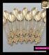 Antique 1880s French Sterling Silver/vermeil 18k Gold Coffee Spoons Set 11pc
