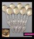 Antique 1890s French Sterling Silver Vermeil Ice Cream Spoons Set 8 Pc Acanthus