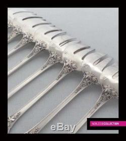 ANTIQUE 1900s FRENCH STERLING SILVER OYSTER FORKS SET 12pc Art Nouveau style