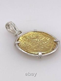 ATOCHA Coin Pendant Sterling Silver Frame Gold Coin Treasure Jewelry