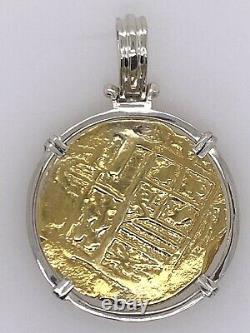 ATOCHA Coin Pendant Sterling Silver Frame Gold Coin Treasure Jewelry