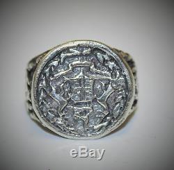 ATOCHA Coin Ring Mens 925 Sterling Silver Sunken Treasure Shipwreck Coin Jewelry
