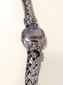 Amethyst & Sterling Silver. 925 Wheat Chain Bracelet