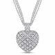 Amour Sterling Silver 1 Carat 1 Ct Tw Diamond Heart Pendant With Triple Chain