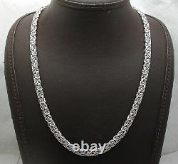 Anti-Tarnish Domed Byzantine Chain Necklace Real Sterling Silver QVC 18 20