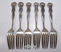 Antique 1904 6pc H. H. Curtis & Co. Adolphus Pattern Sterling Silver Dinner Forks