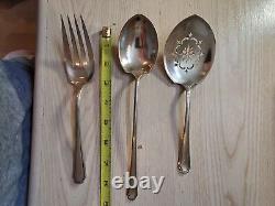 Antique (1922) Towle Silver Co, Sterling Silver Serving Fork, (2) Serving Spoons