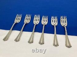 Antique ALVIN Sterling Silver JOSEPHINE LOT OF 6 Cold Meat Forks 164.58 GRAMS