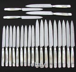 Antique French 22pc. 800 (nearly sterling) Silver & Mother of Pearl Knife Set