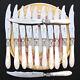 Antique French. 800 (nearly Sterling) Silver & Mother Of Pearl Dinner Knife Set