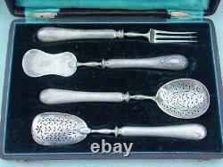 Antique French Sterling Silver & Filled Silver Set Sweets Service Early 20th C