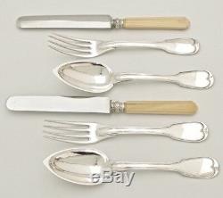 Antique French Sterling Silver Flatware Cutlery Set Early 19c Spoon Fork Knife