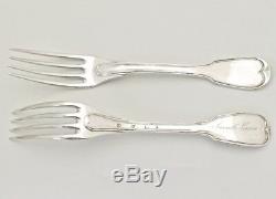 Antique French Sterling Silver Flatware Cutlery Set Early 19c Spoon Fork Knife
