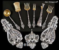 Antique French Sterling Silver Hors D'oeuvre Serving Set Pastry Dessert FoieGras