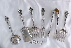 Antique French Sterling Silver Hors D'oeuvre Serving Set Pastry Dessert FoieGras