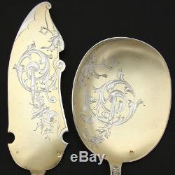 Antique French Sterling Silver & Vermeil 2pc Ice Cream or Dessert Serving Set