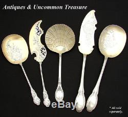 Antique French Sterling Silver & Vermeil 2pc Ice Cream or Dessert Serving Set