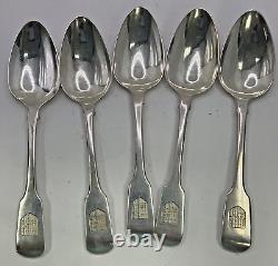 Antique Georgian English Sterling Silver Spoons Set of 5