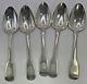 Antique Georgian English Sterling Silver Spoons Set Of 5