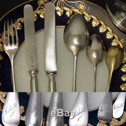 Antique ODIOT Hallmarked Sterling Silver 8pc Breakfast Set, Original Fitted Box