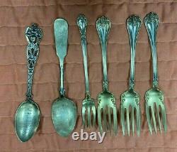 Antique Sterling Silver 4 forks and 2 spoons 5.2 OZ