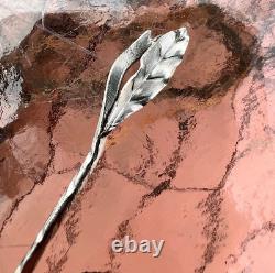 Antique, Sterling Silver, Gorham, Aesthetic Leaf Acorn Salt Spoon, 3 5/8