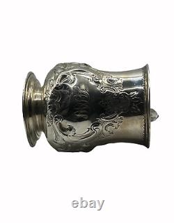 Antique Sterling Silver Rococo Embossed Baluster Mug, Sheffield 1860