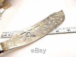 Antique Sterling Silver Victorian Fish Knife Fork Serving Set Ornate Dolphin 19c