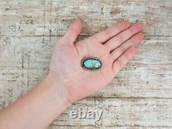 Antique Vintage Sterling Silver Native Navajo Royston Turquoise Pin Brooch 5.8g