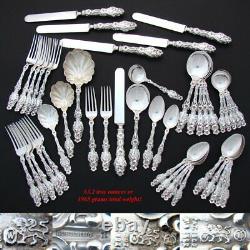 Antique Whiting Lily American Sterling Silver 47 pc Service for 6, 5 Srvg Pcs