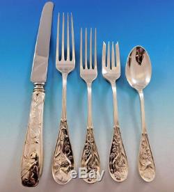 Audubon by Tiffany & Co Sterling Silver Flatware Set Dinner for 12 Service Birds