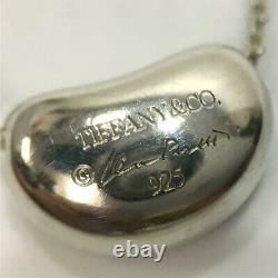 Auth TIFFANY & Co. Elsa Peretti Bean Pendant Necklace Sterling Silver 925 DHL
