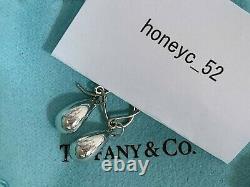Auth TIFFANY & Co. Teardrop Dangle Earrings Peretti sterling Silver 925 DHL