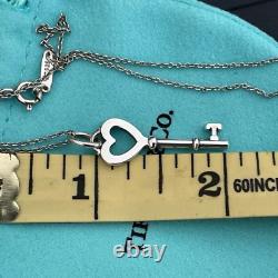 Authentic Tiffany Heart Key necklace 925 sterling silver 18 inches brand new