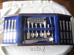 BIRKS STERLING CHANTILLY FLATWARE 63 PC SET with CHEST