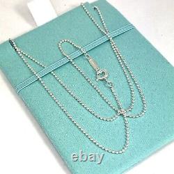 BRAND NEW Tiffany & Co 18 Sterling Silver Beaded Chain Pendant Necklace