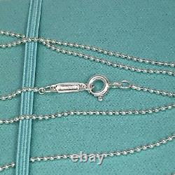 BRAND NEW Tiffany & Co 18 Sterling Silver Beaded Chain Pendant Necklace