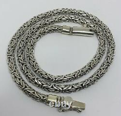 Bali Handmade Solid Sterling Silver BYZANTINE Chain Necklace 4mm 18 -20- 24