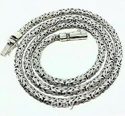 Bali Handmade Solid Sterling Silver BYZANTINE Chain Necklace 4mm 18 -20- 24