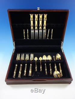 Bamboo Gold by Tiffany Co Sterling Silver Flatware Set Service 28 pcs Dinner
