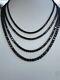 Black Diamond Tennis Chain Solid 925 Sterling Silver Single Row Icy Mens 3-6mm