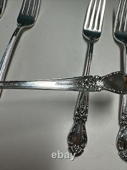Brocade by International Sterling Silver Place Size Fork 7 3/8, Set Of 6, Used