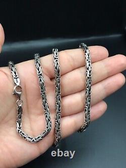 Byzantine Round Chain 925 Sterling Silver, 4 mm King Chain, Solid Silver Chain
