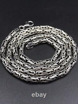 Byzantine Round Chain 925 Sterling Silver, 4 mm King Chain, Solid Silver Chain