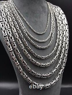 Byzantine Round Chain 925 Sterling Silver, Solid Silver Kings Chain