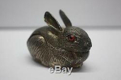 CARTIER Sterling Silver Easter Bunny/Rabbit Trinket Box Rare Collectible Italy