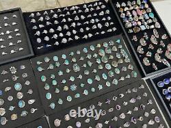 C 50 Gram Ring Lot Sterling Silver 925 Wholesale Resale Mixed Gems Vintage New